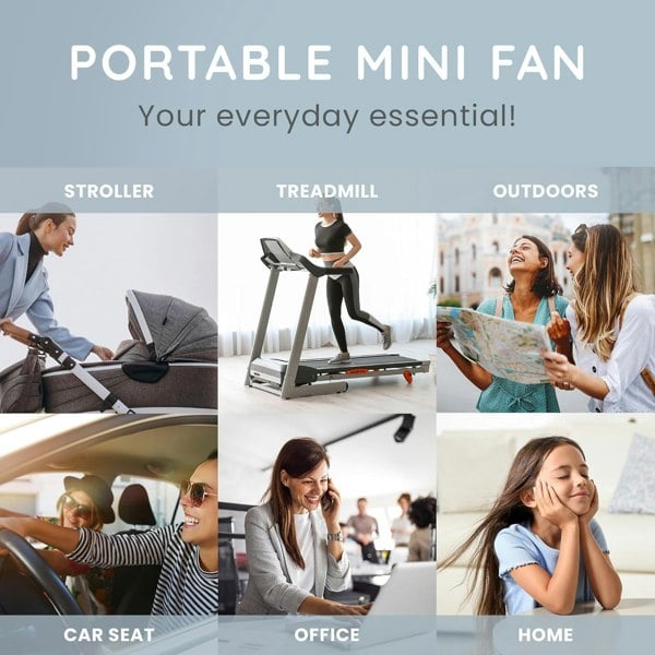 Generise Mini Rechargeable Portable Octopus Desk / Pram Fan (4000mAh) - White