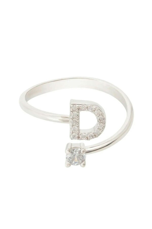 Latelita Initial Ring Silver D