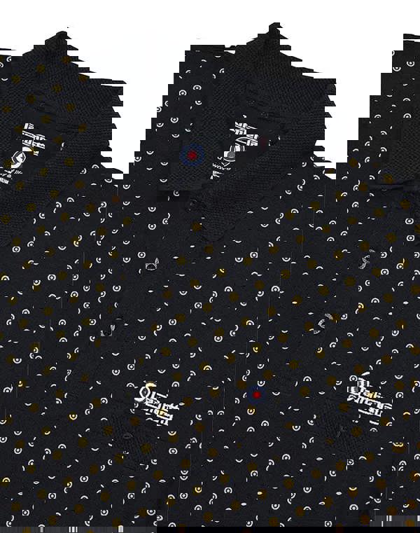 Lambretta Mens Smart Casual Retro All Over Print SKA Polo Shirt