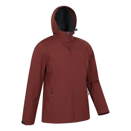 Mountain Warehouse Mens Exodus Waterproof Soft Shell Jacket - Dark Red - Dark Red - 93% Polyester/7% Elastane