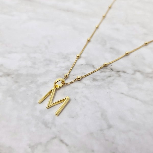 Harfi 18ct Gold Vermeil Plated Initial Pendant Necklace