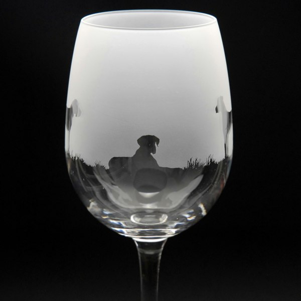 Glyptic Glass Art Great Dane Dog Crystal Wine Glass - Hand Etched/Engraved Gift