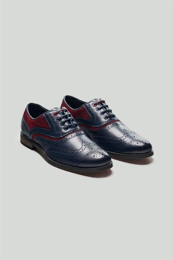 House of Cavani Boys Russel Navy/Red Shoes