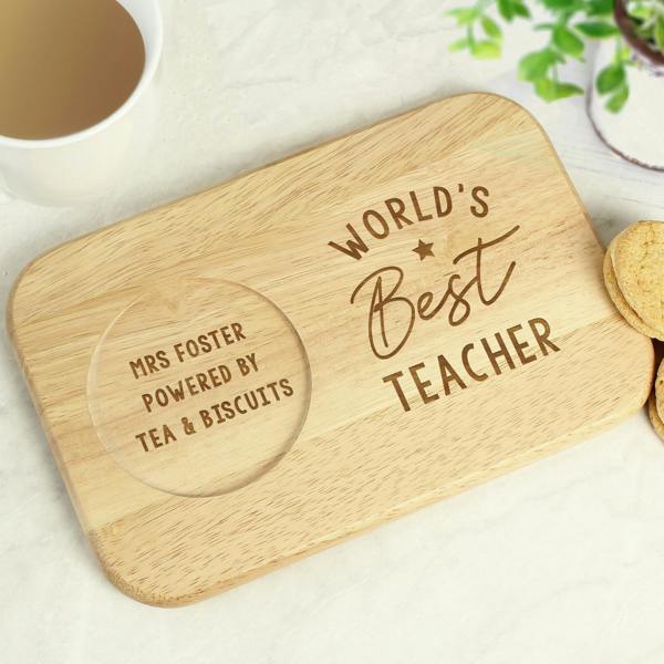 Abode Home & Gifts Personalised 'World's Best' Wooden Coaster Tray