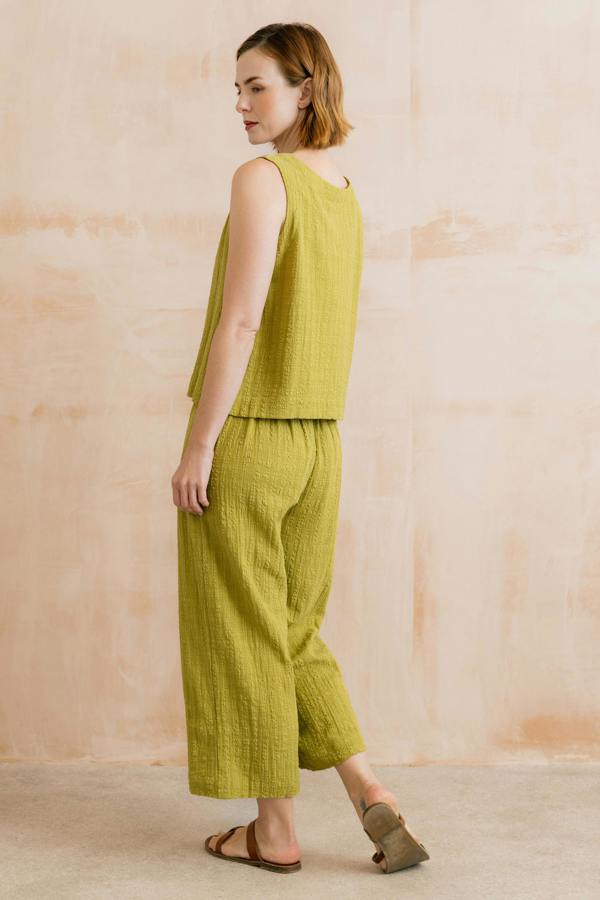 Lily & Me Drift Textured Seersucker Culottes Lime