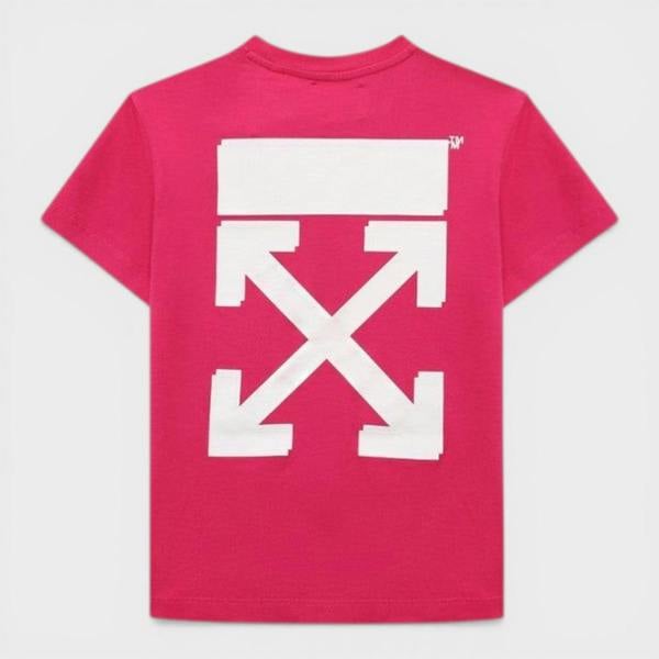 Off-White Kids Signature Arrow Basic Fit Tee Raspberry Sorbet