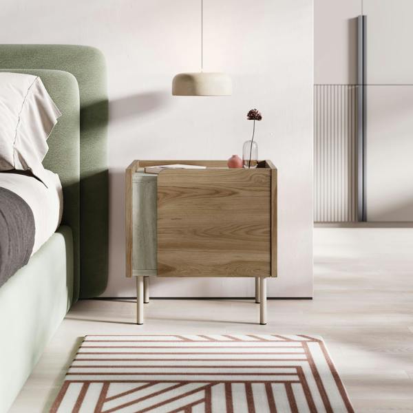 Decortie Bedside Table Soft-Close Door Storage Cabinet Modern Nightstand with Metal Legs Bedroom Space Saver