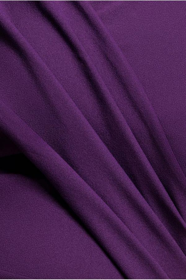 Scuba Crepe  Off The Shoulder Maxi - Purple DR3774