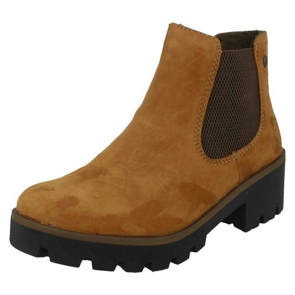 Rieker Ladies Rieker Chunky Gusset Detailed Heeled Ankle Boots 79265