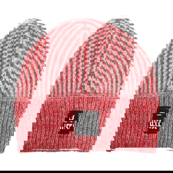 Diesel Mens K-Edro Logo Mohair Beanie - Red - 