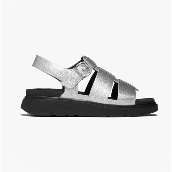 FitFlop FitFlop GEN-FF TUMBLED Womens Ankle Strap Sandals Silver