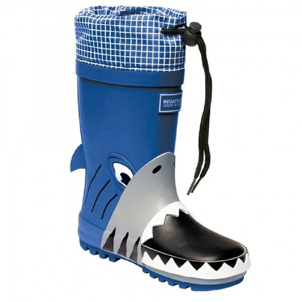 Dare 2B Childrens/Kids Mudplay Dinosaur Wellingtons - Shark/Nautic