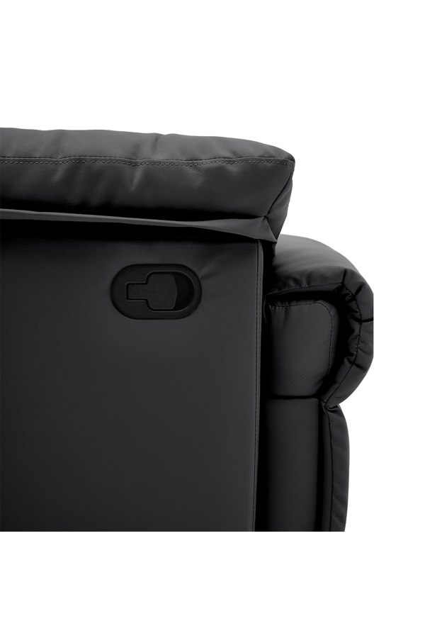 Living and Home Black Checkered Faux Leather Upholstered Recliner Armchair