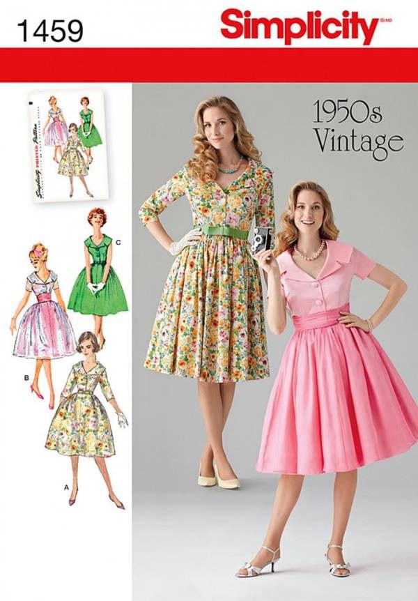 Simplicity Sewing Pattern 1459, Dresses, Vintage Style for Women, 8-10-12-14-16 - Intermediate