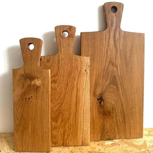 Giraffes & Craftz Large Oak Paddle with a Handle - Oak Cheese, Bread And Serving Board