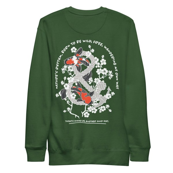 ANCHOR & CREW Koi Fish Another Good Day Cotton Blend Sweatshirt