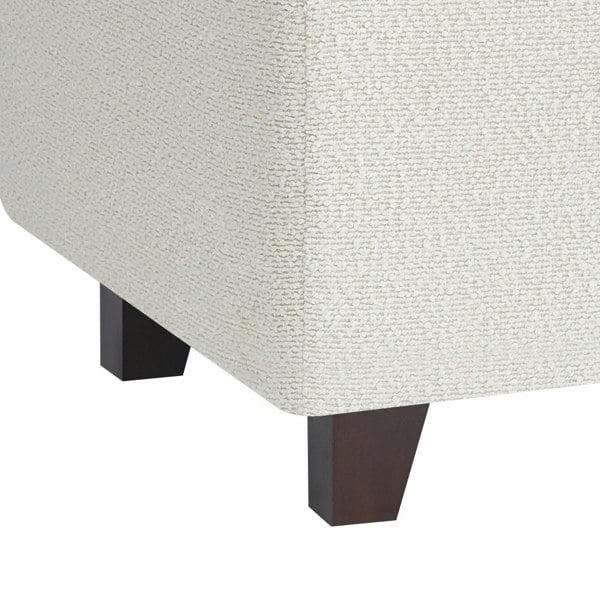 Luxury Living Boucle Fabric Square Ottoman Footstool with Storage - Cream