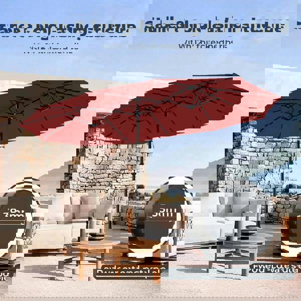 Mountview Large Parasol Patio Umbrella Outdoor Garden Pool Sunshade Double-Sided