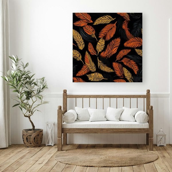 Warren Reed Orange Feather Leaves Canvas