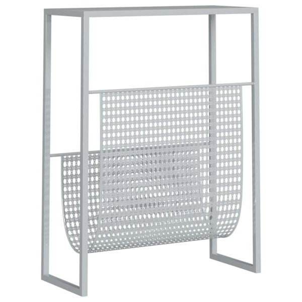 Berkfield Magazine Rack Silver 35x15x45 cm Steel