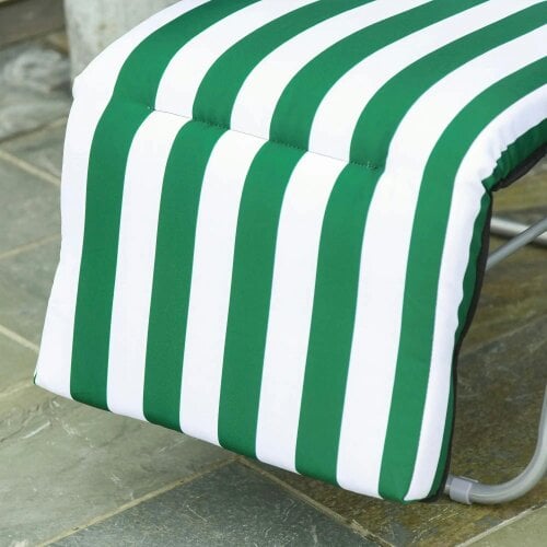 Bobobiy 2 Pieces Outdoor Sun Lounger Set with Cushions, 5-Level Adjustable Backrest, Green & White