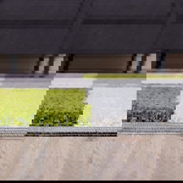 Geometric Design Thick Shaggy Area Rugs Green