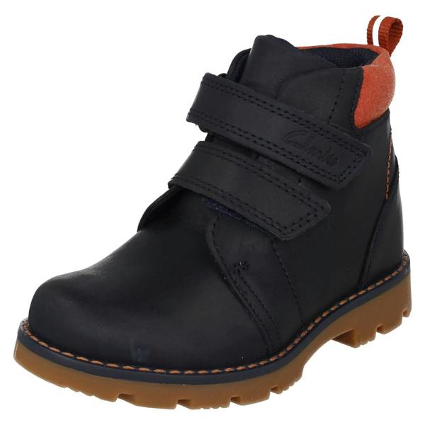 Clarks Boys Clarks Hook & Loop Ankle Boots Heath Strap