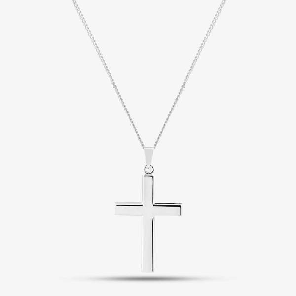 T. H. Baker Silver Plain Cross and Pendant SCS25