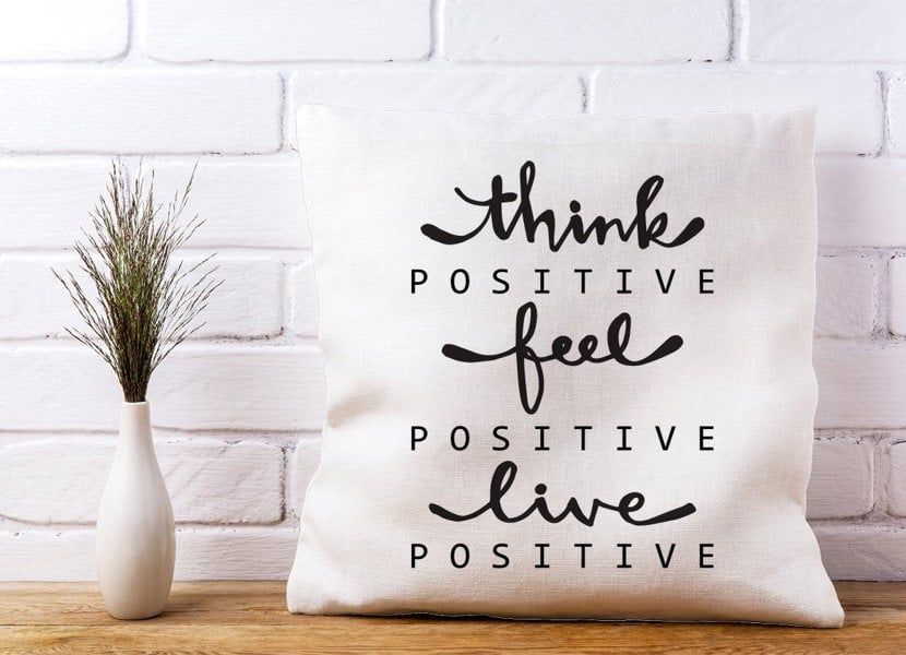 Warren Reed Think Positive, Feel Positive, Live Positive Cushions