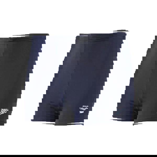 Navy blue Speedo Boys Endurance Plus Aquashort with white logo