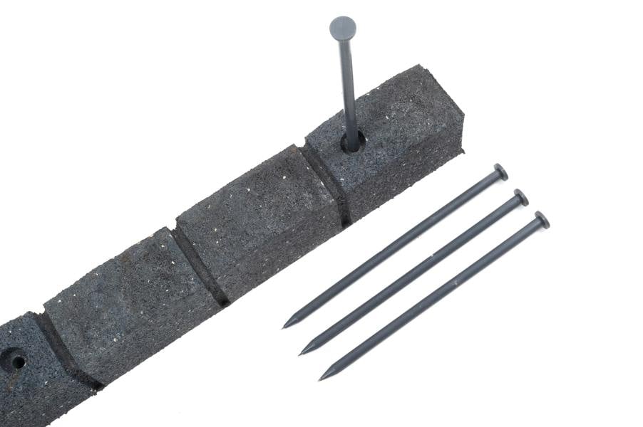 Nicoman Recycled Rubber Roman Stone Garden Border 1.2m - Grey