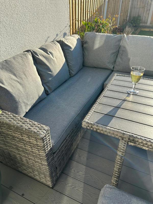 York 8 Seat Mixed Grey Rattan Corner Sofa Dining Set - Madefor.Living