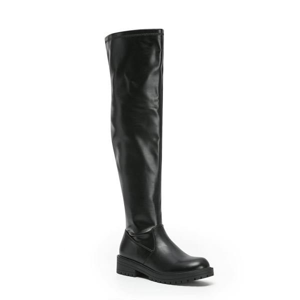 VIVA Dakota: Womens Black Over The Knee High Flat Riding Boots