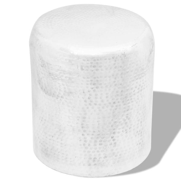 Berkfield Hammered Aluminium Stool/Side Table Silver