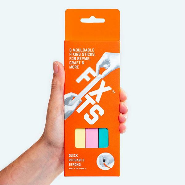 FixIts Pack of 3 Mouldable Fixing Sticks (Reusable Fixing Putty) - summer colours