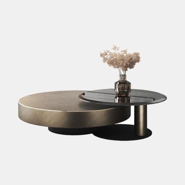 Gold Nesting Coffee Table, Gold 100cm/65cm For Display With Dents On Top-Weilai Concept-Weilai Concept