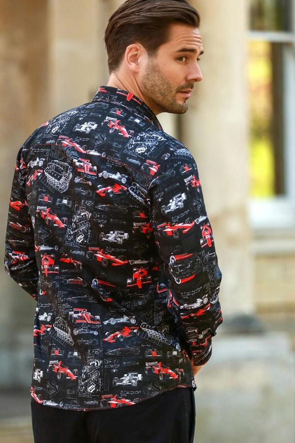 PIT LANE PROTO-TYPE F1 PRINT SHIRT – Premium Men's Patterned Shirt by Claudio Lugli | Bold Design, Tailored Fit, Best Printed Shirts