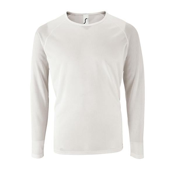 SOLS Mens Sporty Long Sleeve Performance T-Shirt - White