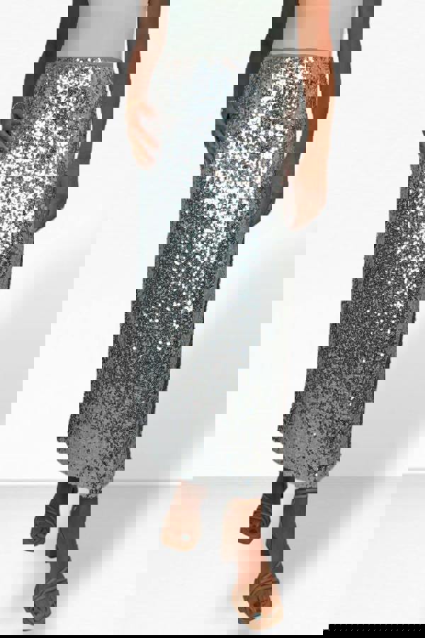 Paulo Due Women's Sequin Maxi Skirt with Side Slit