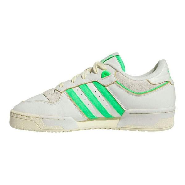 Adidas Mens Rivalry Leather Cupsole Trainers - White/Neon Green - 