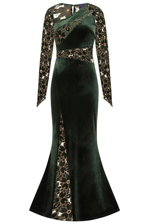 HotSquash Velvet Embroidered Gown