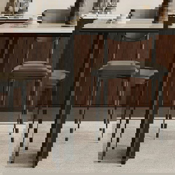 Hasegawa Dining Table, Sintered Stone With Black Legs with rugged dining table