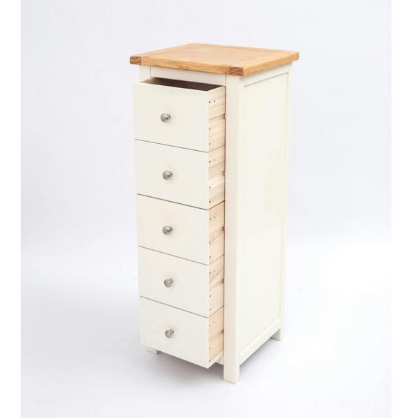 Cabinet Bits Maggiori 5 Drawer Narrow Chest of Drawers Chrome Knob