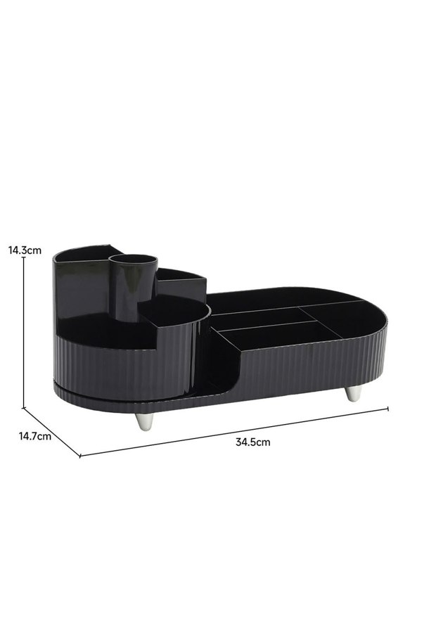 Living and Home Large Capacity Makeup Organizer with Rotating Brushes Holder