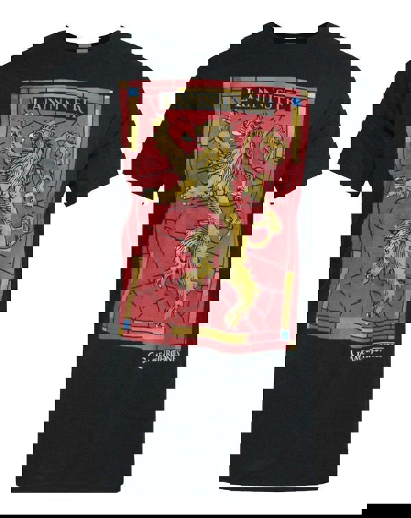 Game of Thrones Mens Black Lannister Lion Short Sleeved T-Shirt