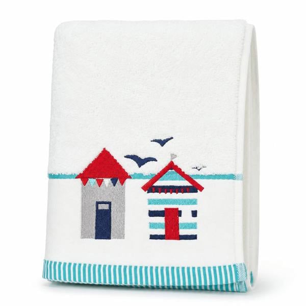 Bellissimo Home Beach Hut Embroidered Cotton Towel