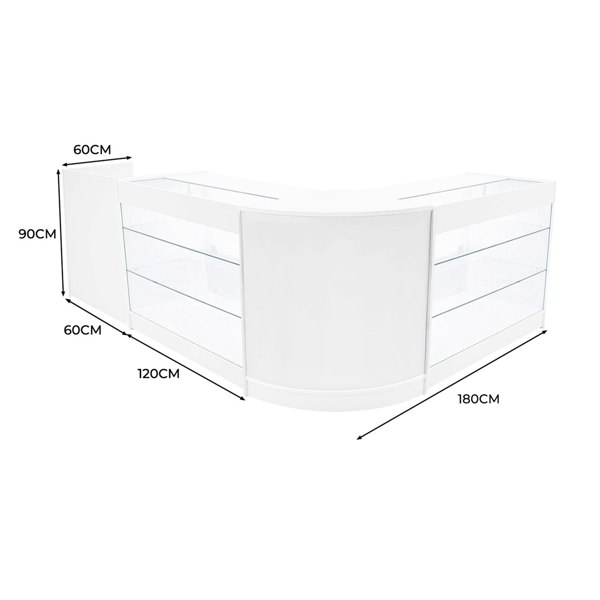 Monstershop Aries LED Shop Counter Set CM60, TB60 & 2 x K1200 - White
