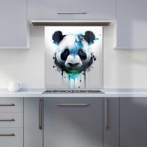 Warren Reed - Designer Panda Face Splashart Light Background Kitchen Splashback