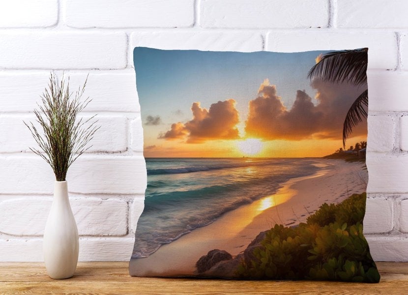 Warren Reed Sunrise On The Beach Cushions