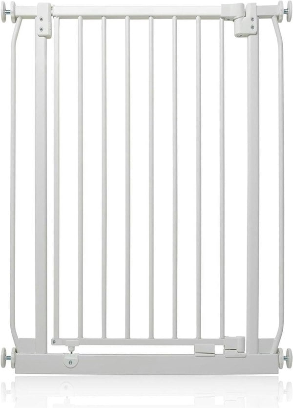 Safetots Extra Tall Elite Safety Gate, 65.5cm - 74.5cm, Matt White, Extra Tall 96.8cm in Height, Pressure Fit Stair Gate